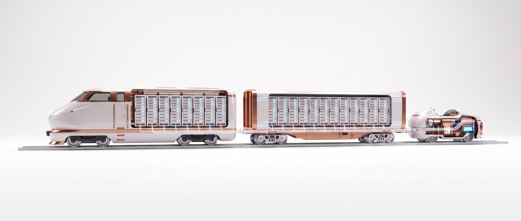 The SAVRN system rendered as a train — the factory engine, the Boxcar, and the Sidecar
